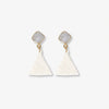 Celia Small Triangle Drop With Semi-Precious Stone Post Earrings Ivory Wholesale