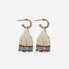 Leta Mini Gold Hoop Solid With Multi-Stripe Bottom Beaded Fringe Earrings St. Tropez Wholesale