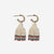 Leta Mini Gold Hoop Solid With Multi-Stripe Bottom Beaded Fringe Earrings St. Tropez Wholesale