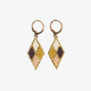 Carmen Mini Gold Hoop Diamond Pattern Beaded Drop Earrings Jaipur Wholesale