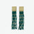 Harlow Brass Top Solid With Gold Stripe Beaded Fringe Earrings Emerald Wholesale