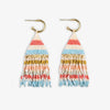 James Mini Gold Hoop Horizontal Stripes Beaded Fringe Earrings Amalfi Wholesale