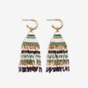 James Mini Gold Hoop Horizontal Stripes Beaded Fringe Earrings Safari Wholesale