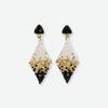 Sky Small Diamond Drop with Semi-Precious Stone Post Earrings Black Wholesale