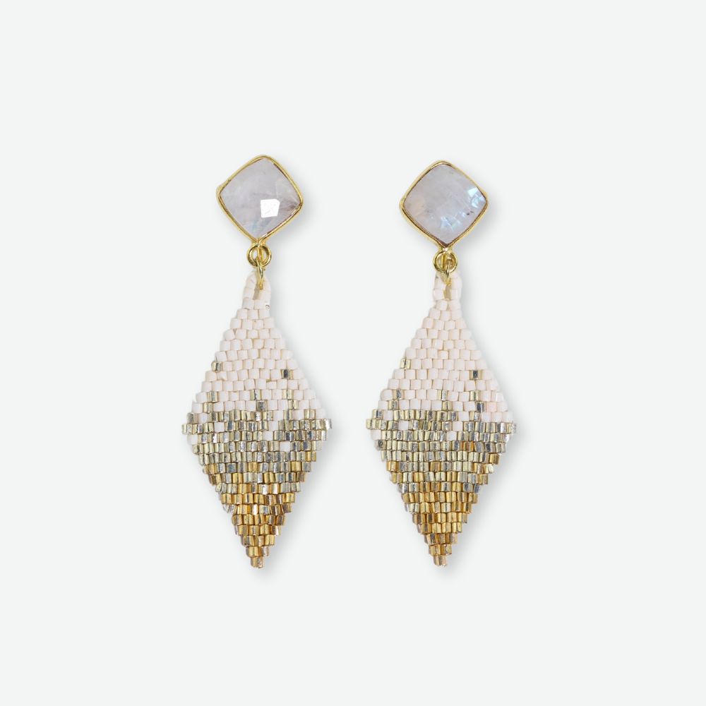 Sky Small Diamond Drop with Semi-Precious Stone Post Earrings St. Moritz Wholesale