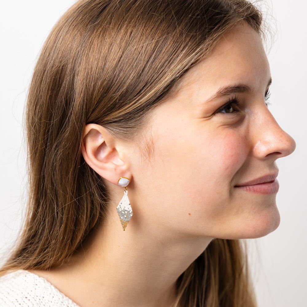 Sky Small Diamond Drop with Semi-Precious Stone Post Earrings St. Moritz Wholesale