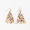 Cassie Mini Confetti Short Fringe Earrings Black Light Blue Lemon