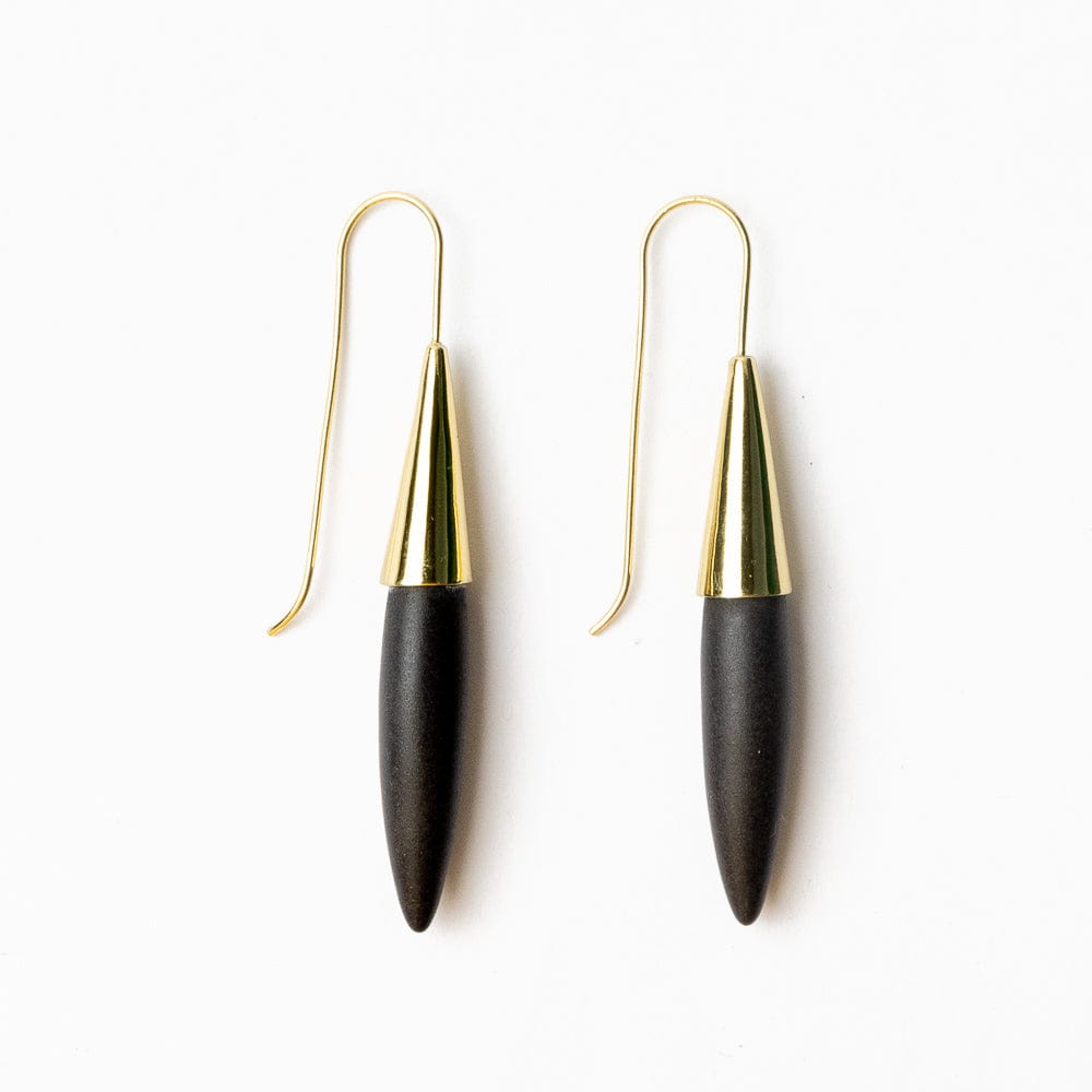 Elizabeth Ceramic Spike Earring Black