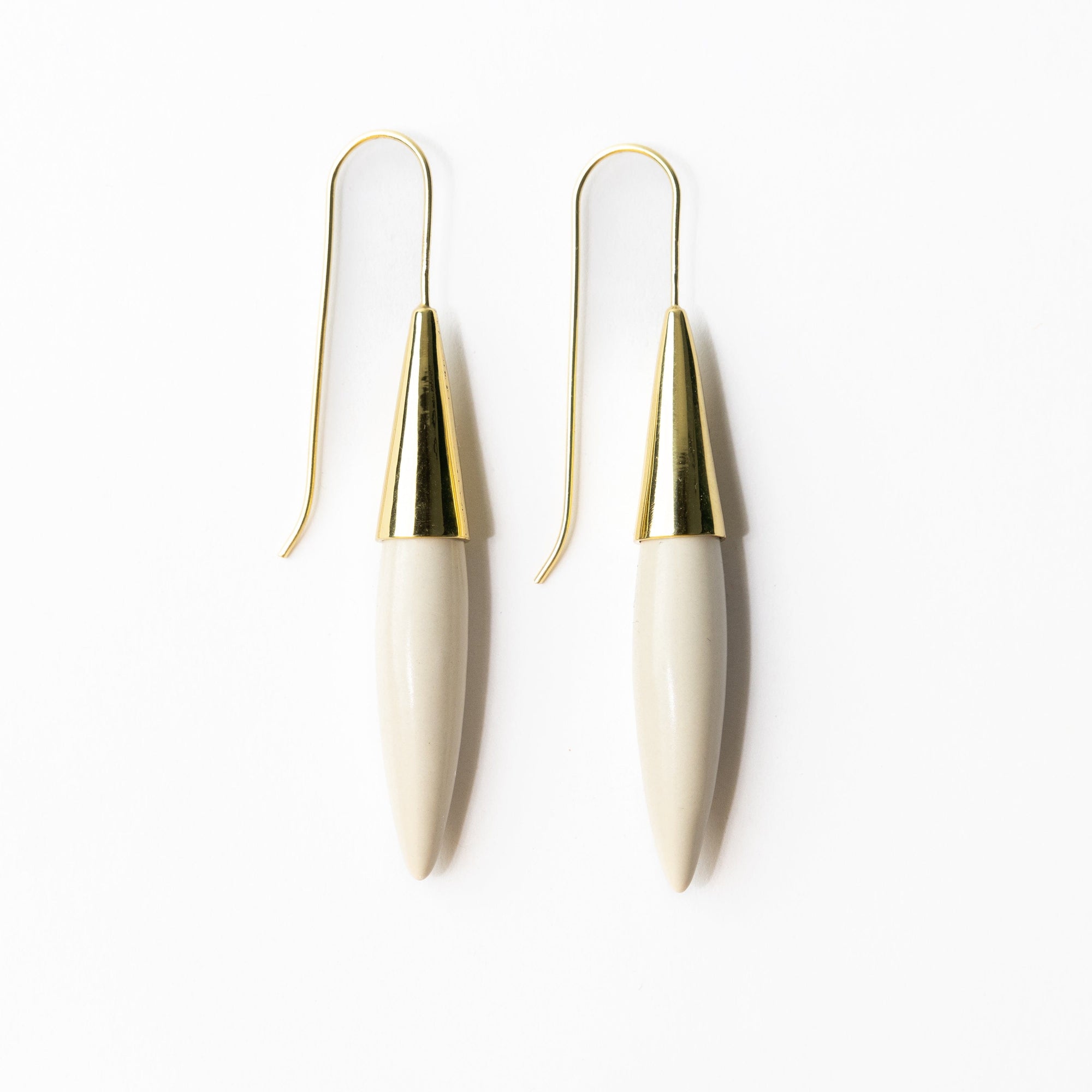 Elizabeth Ceramic Spike Earring White