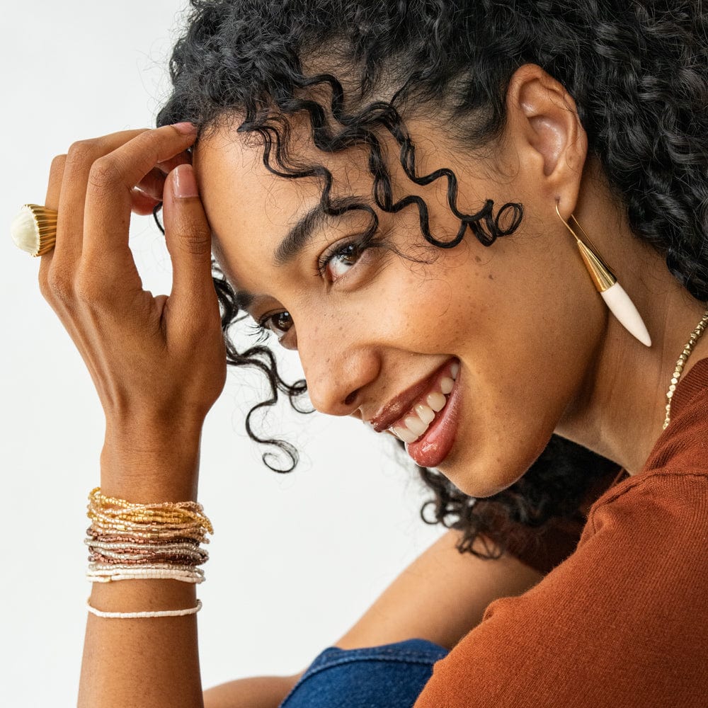 Elizabeth Ceramic Spike Earring White