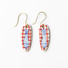 Danielle Oval Ceramic Earring With Fish And Red Plaid