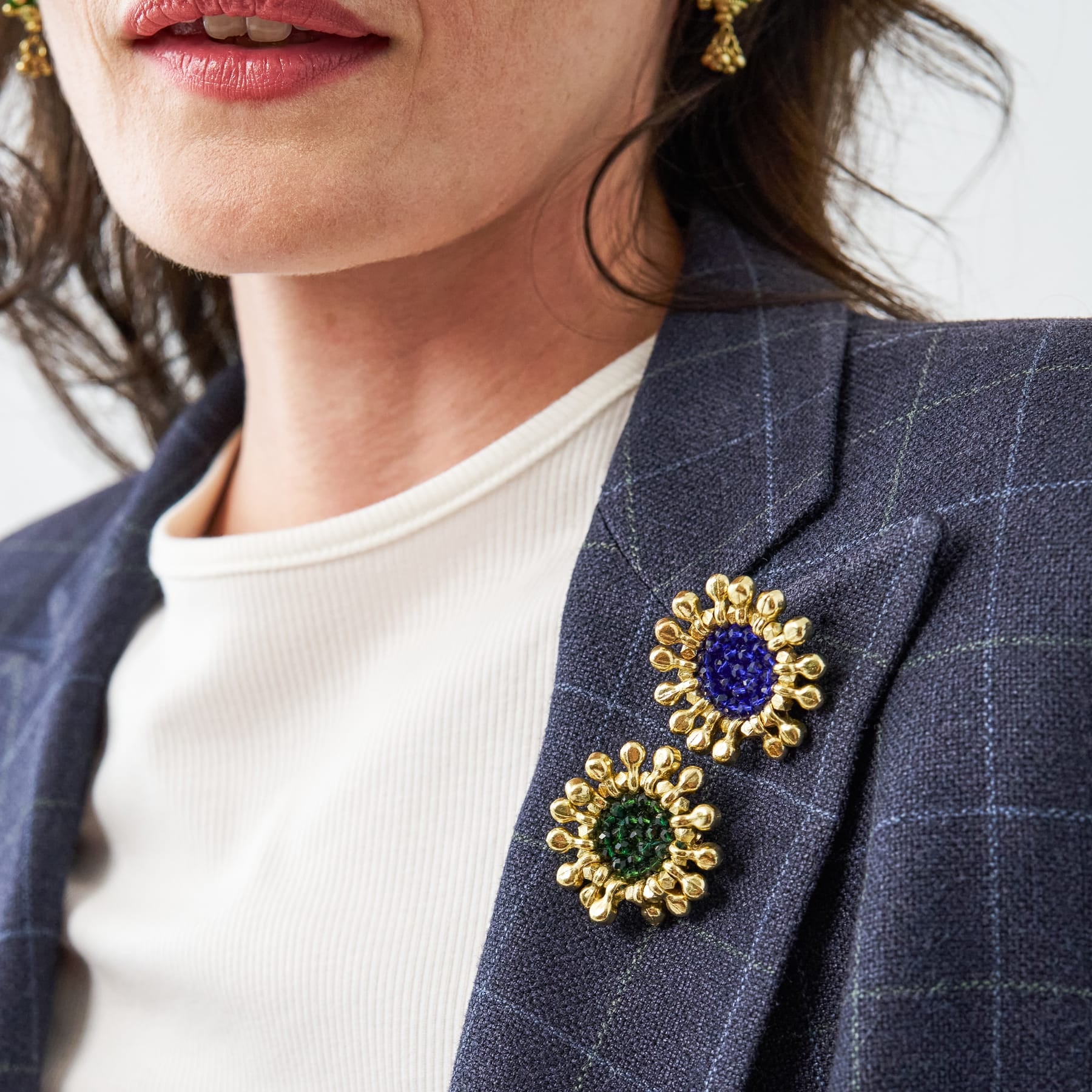 Johannah Crystal Brooch Emerald
