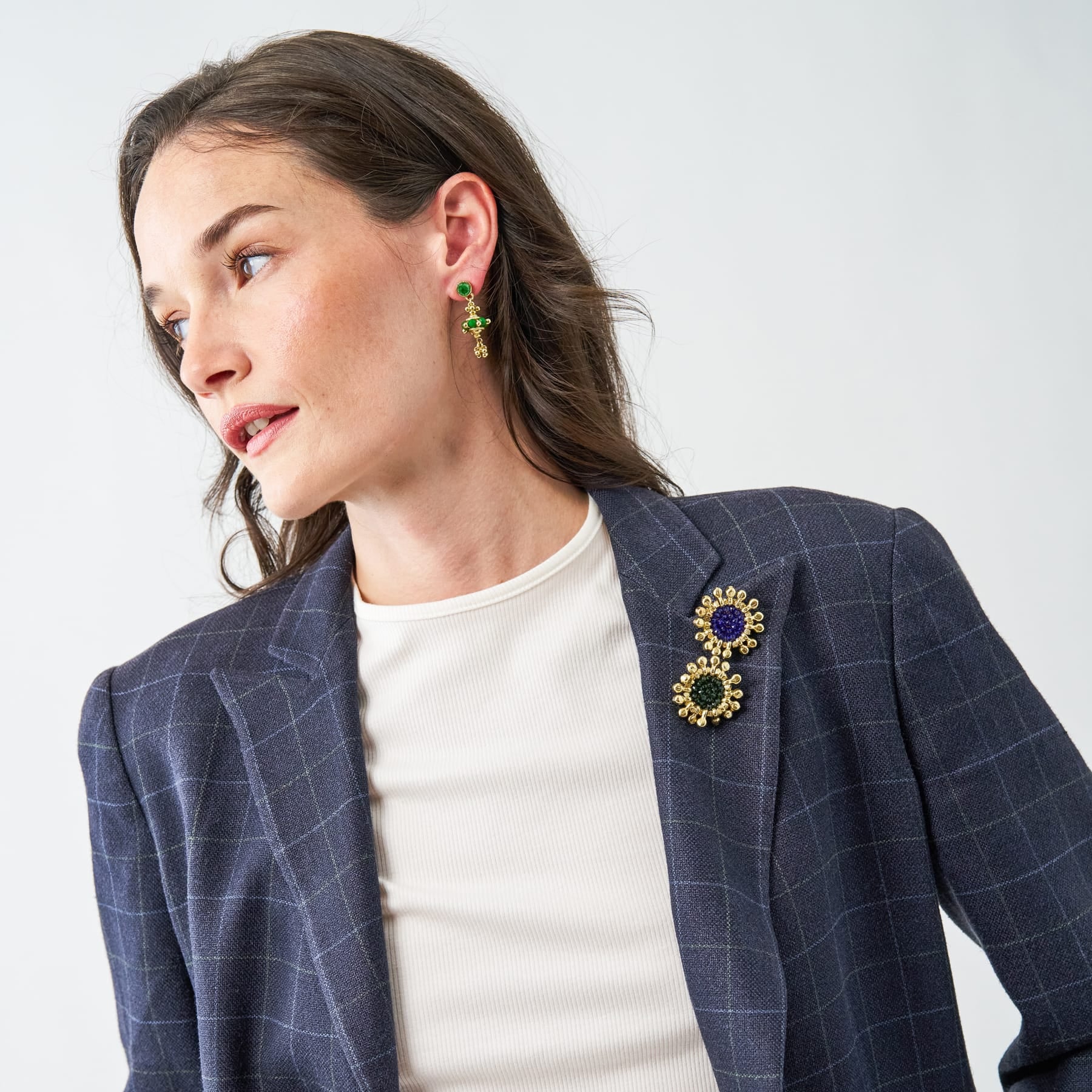 Johannah Crystal Brooch Cobalt