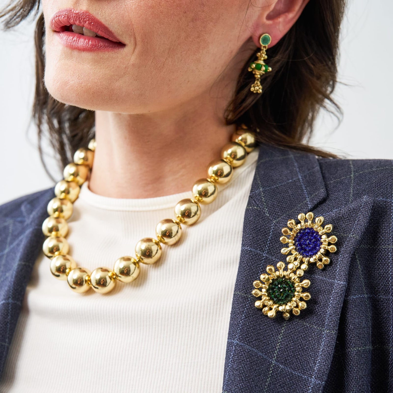 Johannah Crystal Brooch Cobalt