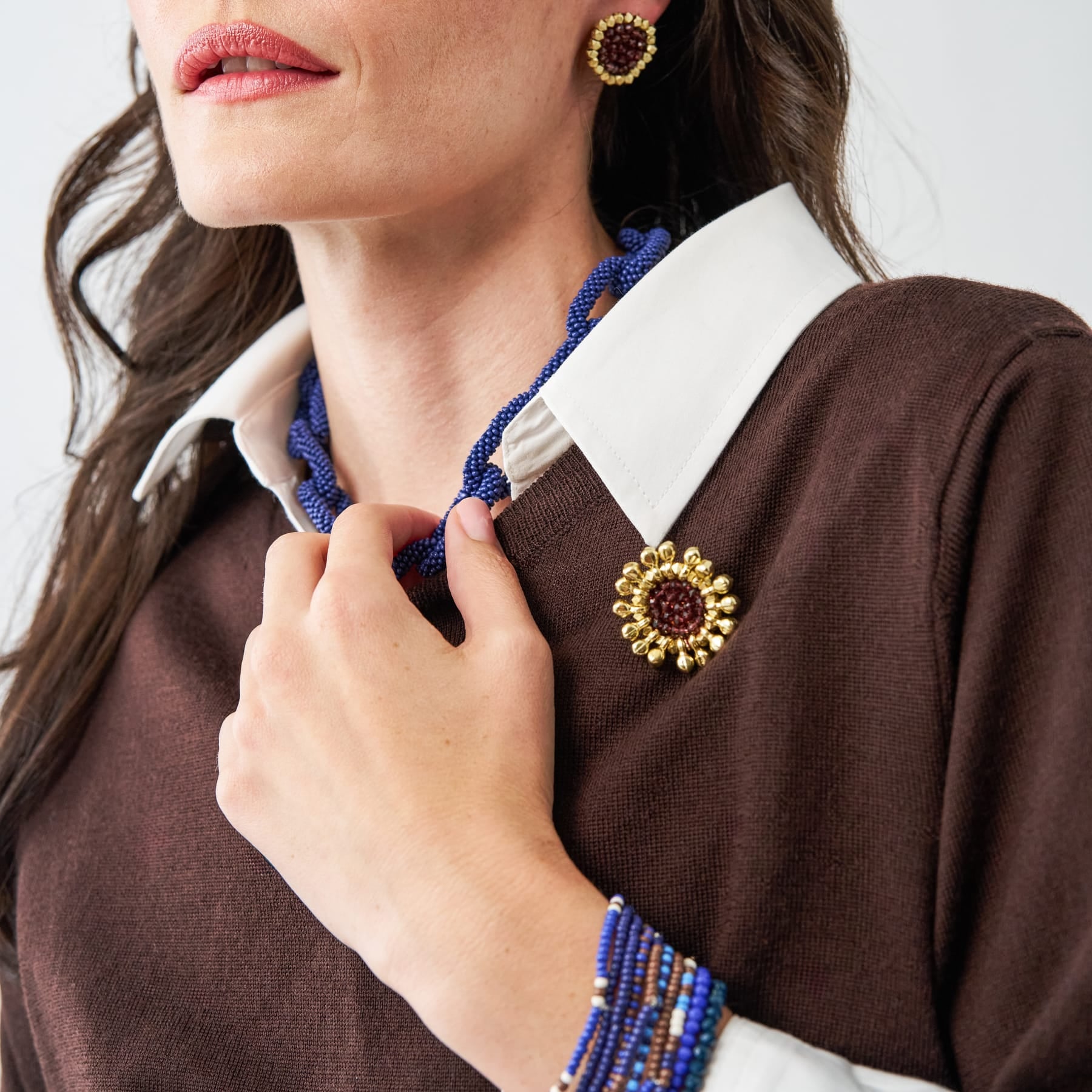 Johannah Crystal Brooch Port