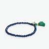 Patsy Solid Crystal Stretch Bracelet With Tassel Navy Wholesale