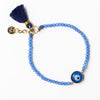 Emma Crystal Third Eye Bracelet With Clasp And Extension Blue