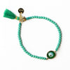 Emma Crystal Third Eye Bracelet With Clasp And Extension Green