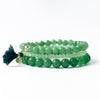 Addison Set Of 3 Stretch Bracelets Glass And Crystal With Bag Jade Green