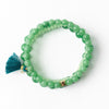 Addison Set Of 3 Stretch Bracelets Glass And Crystal With Bag Jade Green