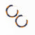 Game Day Crystal Threaded Beads Hoop Earrings Navy + Orange Wholesale