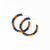Game Day Crystal Threaded Beads Hoop Earrings Navy + Orange Wholesale