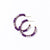 Game Day Crystal Threaded Beads Hoop Earrings Purple + White Wholesale
