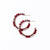 Game Day Crystal Threaded Beads Hoop Earrings Maroon + White Wholesale