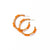 Game Day Crystal Threaded Beads Hoop Earrings Orange + White Wholesale
