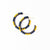 Game Day Crystal Threaded Beads Hoop Earrings Yellow + Blue Wholesale