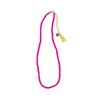 Hayden Solid Single Strand Crystal Necklace With Tassel Hot Pink Wholesale
