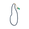 Hayden Solid Single Strand Crystal Necklace With Tassel Navy Wholesale