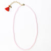 Hayden Solid Single Strand Crystal Necklace With Tassel Pink