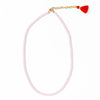 Hayden Solid Single Strand Crystal Necklace With Tassel Pink