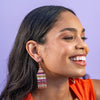 Lexie Horizontal Stripe Beaded Fringe Earrings Jaipur Wholesale