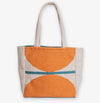 Romy Half Circles With Stripe Dhurrie Tote Orange/Turquoise Wholesale