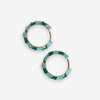 Pippa Twisted Colorblock Enamel Hoop Earrings Green and Light Blue Wholesale