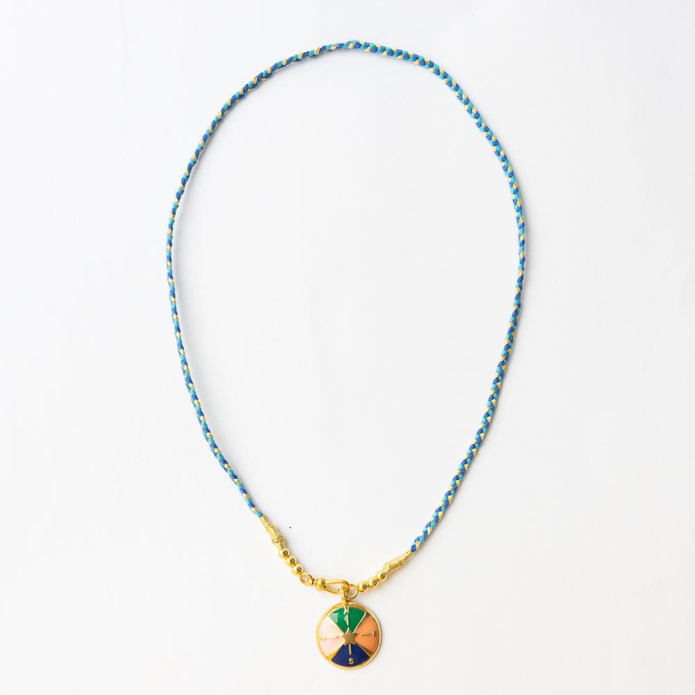 Maria Braided Necklace With Enamel Pendant Never Lost Blue