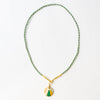 Maria Braided Necklace With Enamel Pendant Shine Bright Green