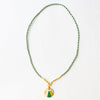 Maria Braided Necklace With Enamel Pendant Shine Bright Green