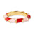 Paisley Twisted Coloblock Enamel Ring Red/Blush Wholesale- Size 8