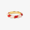 Paisley Twisted Coloblock Enamel Ring Red and Blush Wholesale- Size 7