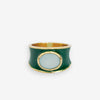 Hazel Oval Stone With Enamel Band Ring Green/Light Blue Wholesale- Size 7