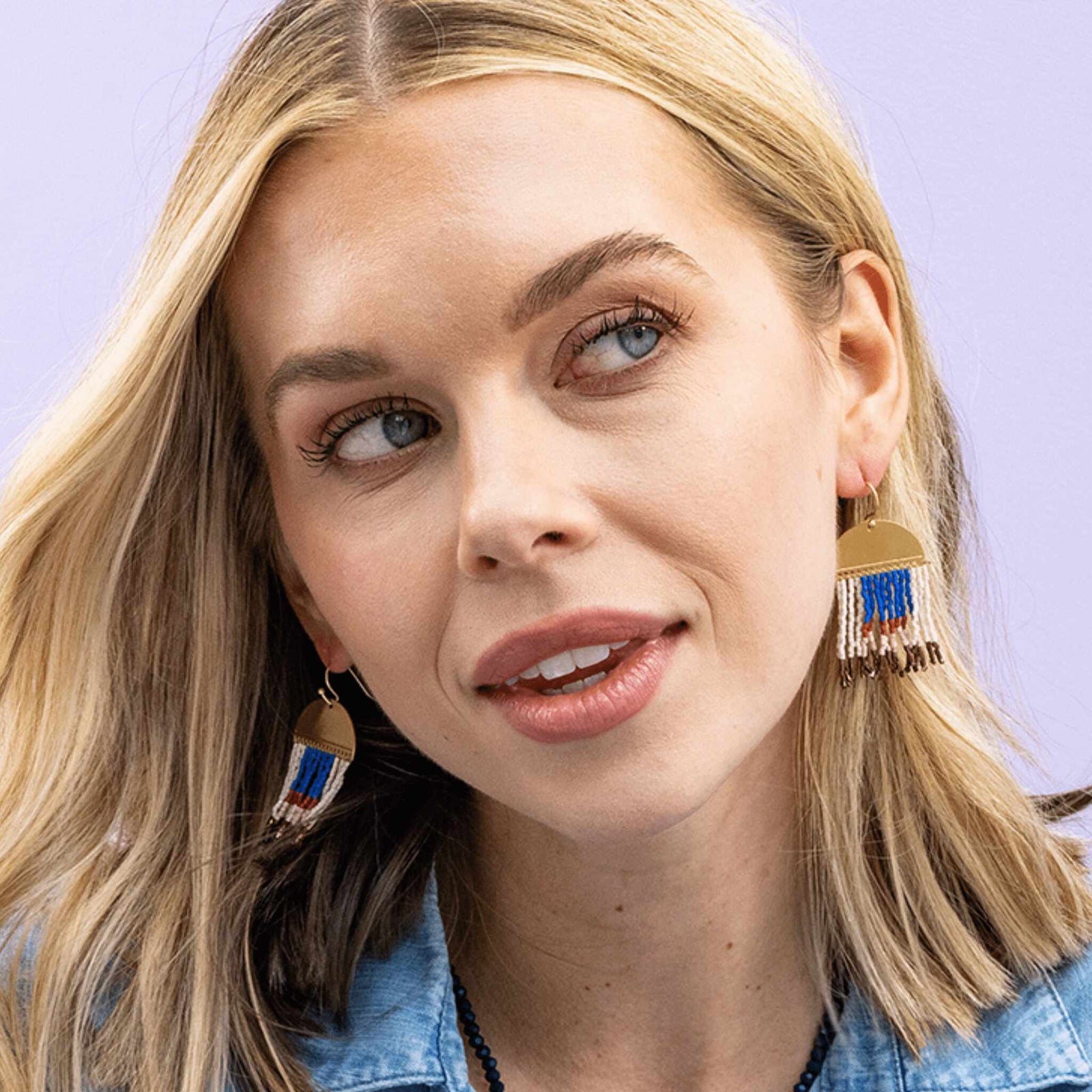 Birdie Abstract Beaded Fringe Earrings Sedona Wholesale