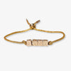 Goldie Gold Lurex Cord Friendship Bracelet with Brass Letters Adjustable Mama Wholesale