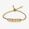 Goldie Gold Lurex Cord Friendship Bracelet with Brass Letters Adjustable Peace Wholesale