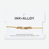 Goldie Gold Lurex Cord Friendship Bracelet with Brass Letters Adjustable Cancer