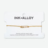 Goldie Gold Lurex Cord Friendship Bracelet with Brass Letters Adjustable Leo