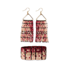 Patricia + Natalia gradient beaded earrings and bracelet set Maroon
