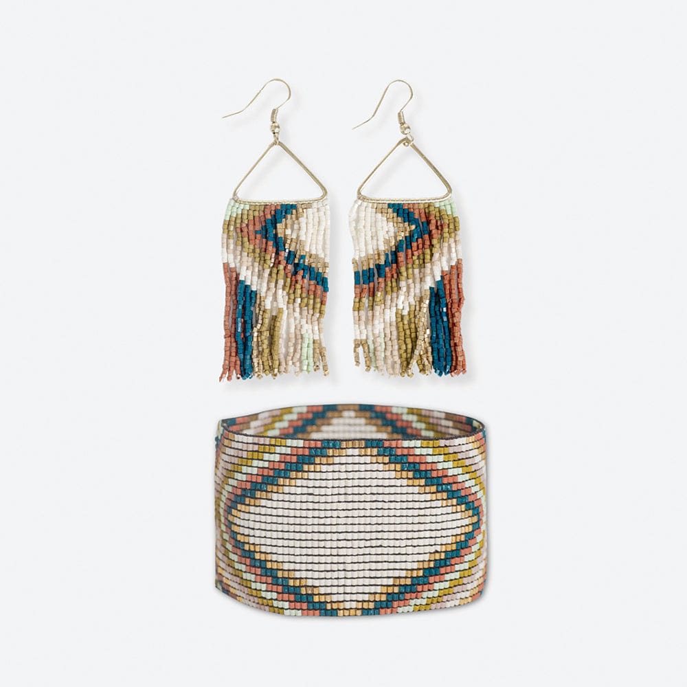 Paige + Brooklyn Beaded Earrings and Bracelet Set Desert Wholesale